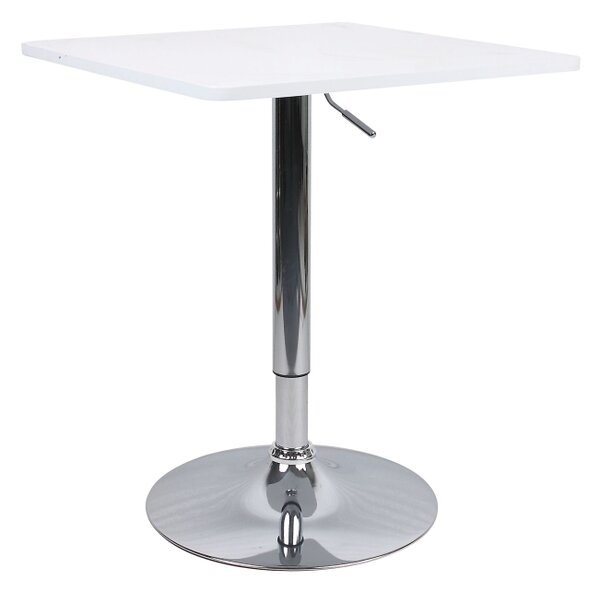 KONDELA Barový stôl s nastaviteľnou výškou, biela, 60x70-91 cm, FLORIAN 2 NEW