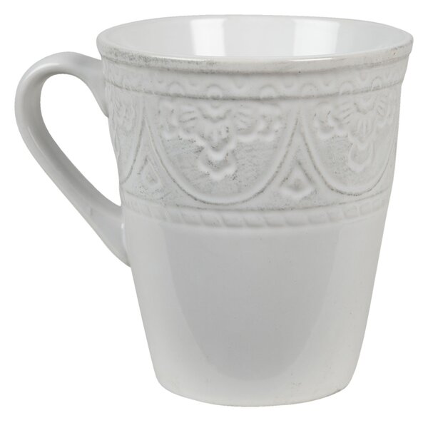 Béžový hrnek s ornamentom Olen - 13*10*12 cm / 450 ml - Clayre & Eef