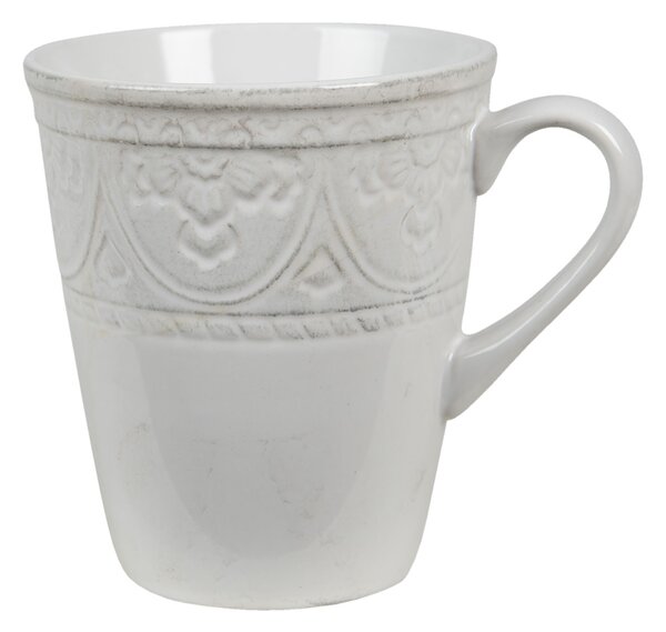 Béžový hrnek s ornamentom Olen - 13*10*12 cm / 450 ml - Clayre & Eef