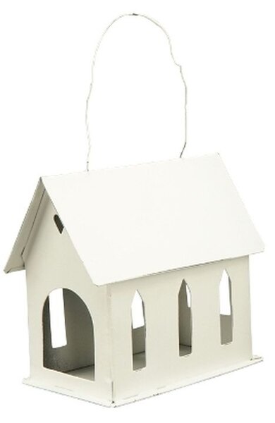 Krémový antik kovový domček na sviečku ClairBlanc - 12*7*11cm - Exner