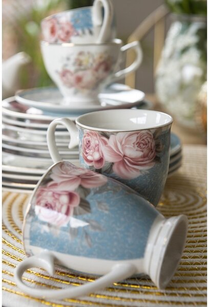 Porcelánový hrnček so zlatou linkou Peony Rosé - 11*8*10 cm / 300 ml - Clayre & Eef
