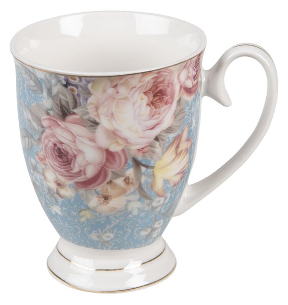 Porcelánový hrnček so zlatou linkou Peony Rosé - 11*8*10 cm / 300 ml - Clayre & Eef