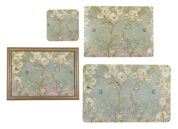 Zelená rohožka s kvetmi Japonská záhrada - 75*50*1cm - Mars & More