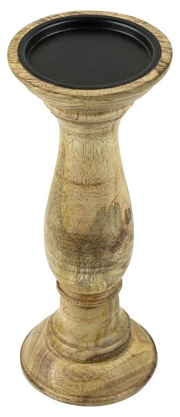 Drevený svietnik Manu z mangového dreva L - Ø 10*25cm - Mars & More