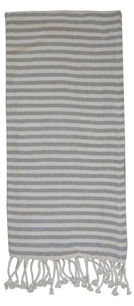 Slabunký bavlnený uterák / osuška so šedými pruhmi - 90 * 180 cm - Chic Antique