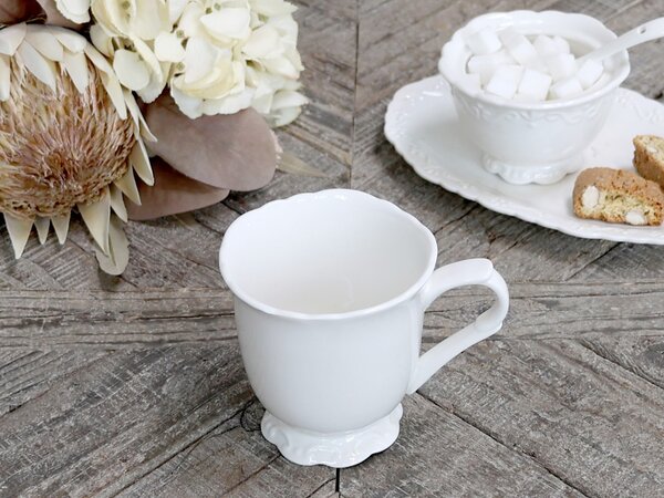 Porcelánový hrnček s čipkou Provence lace - 10cm / 0.3L - Chic Antique