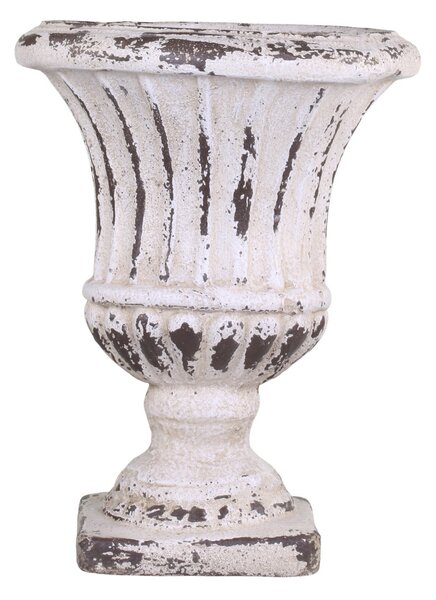 Krémový antik obal na kvetináč/ váza s patinou - Ø 32*42cm - Chic Antique
