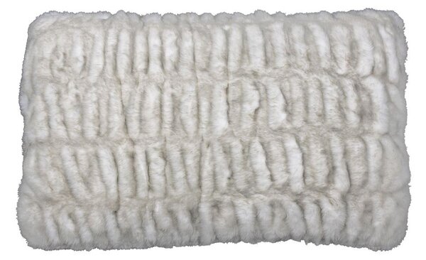 Šedý rebrovaný chlpatý vankúš Bear grey - 30*50*15cm - Mars & More