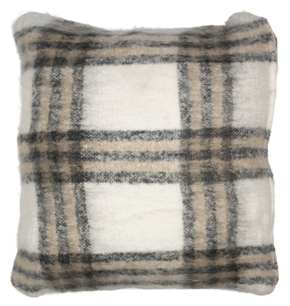 Károvaný vankúš vo vlnenom vzhľade wool look - 45*45*15cm - Mars & More