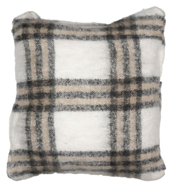 Károvaný vankúš vo vlnenom vzhľade wool look - 45*45*15cm - Mars & More