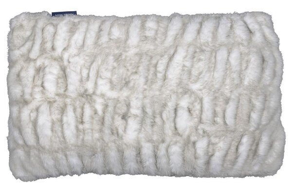 Šedý rebrovaný chlpatý vankúš Bear grey - 30*50*15cm - Mars & More
