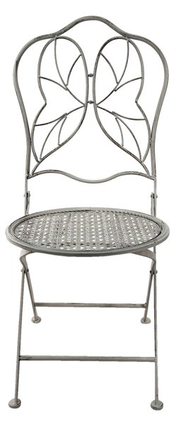 Šedá antik skladacia stolička - 40*47*93 cm - Clayre & Eef