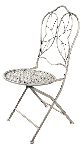Šedá antik skladacia stolička - 40*47*93 cm - Clayre & Eef