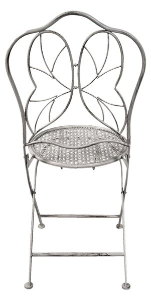Šedá antik skladacia stolička - 40*47*93 cm - Clayre & Eef