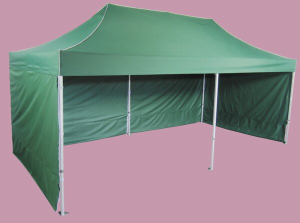 Rozkladací stan 3x6m - Profi hliníkový hexagon, Zelená
