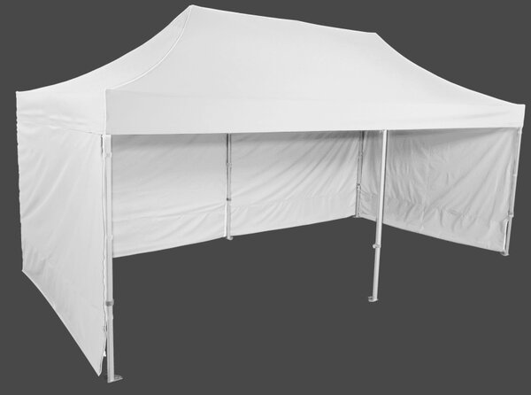 Rozkladací stan 3x6m - Profi hliníkový hexagon, Biela