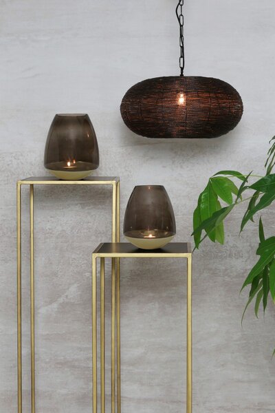 Bronzovo-hnedé závesné kovové svetlo Nadra - Ø55*27cm - Light & Living