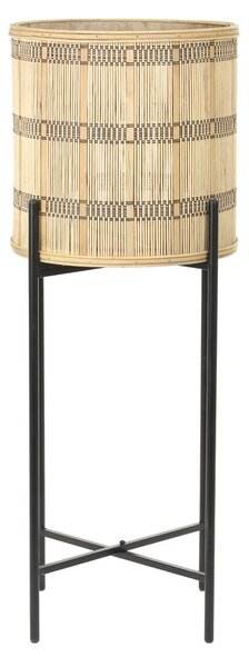 Prírodný drevený kvetináč s výpletom na nôžkach Corazo - Ø 21 * 54cm - Light & Living