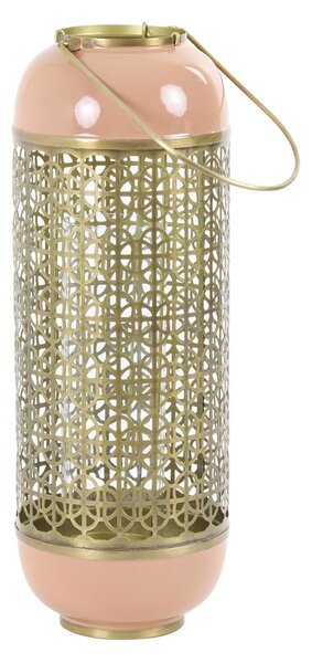 Ružovo-zlatý kovový lampáš Rohit rose - Ø 16*44 cm - Light & Living