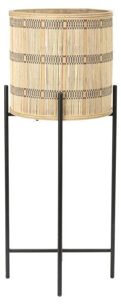 Prírodný drevený kvetináč s výpletom na nôžkach Corazo - Ø 21 * 54cm - Light & Living