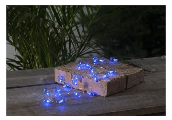 Modrá vonkajšia svetelná LED reťaz s motívom žiaroviek Star Trading Bulb, dĺžka 1,6 m