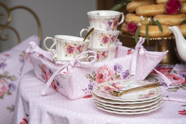 Ružová bavlnená chňapka - rukavice s ružami Dotty Rose - 18 * 30 cm - Clayre & Eef