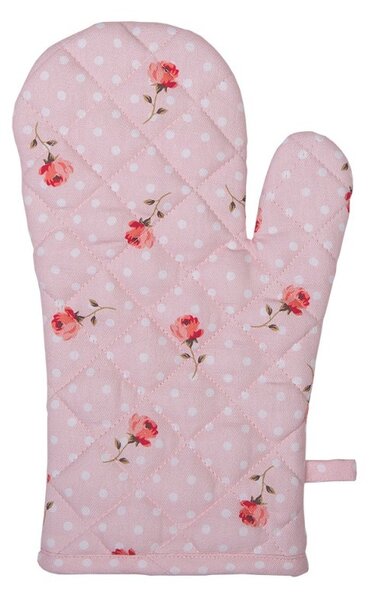Ružová bavlnená chňapka - rukavice s ružami Dotty Rose - 18 * 30 cm - Clayre & Eef