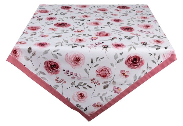 Bavlnený štvorcový obrus s ružami Rustic Rose - 100*100 cm - Clayre & Eef