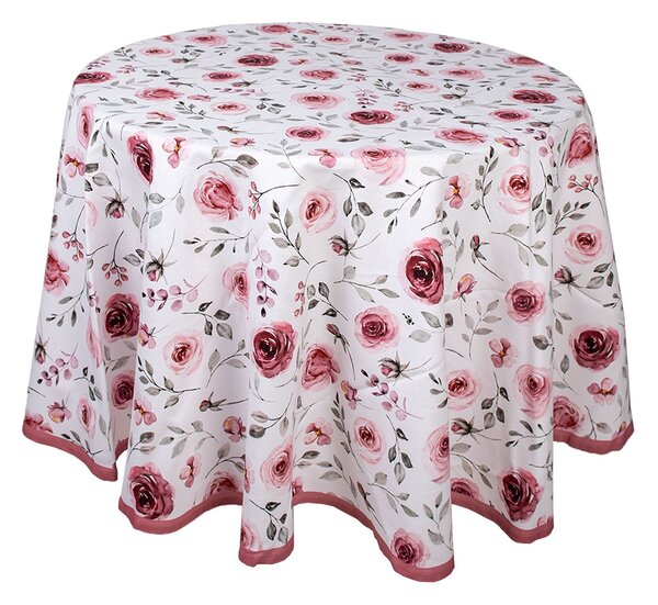 Bavlnený okrúhly obrus s ružami Rustic Rose - Ø 170 cm - Clayre & Eef