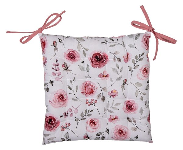 Bavlnený podsedák s ružami Rustic Rose - 40*40*4 cm - Clayre & Eef