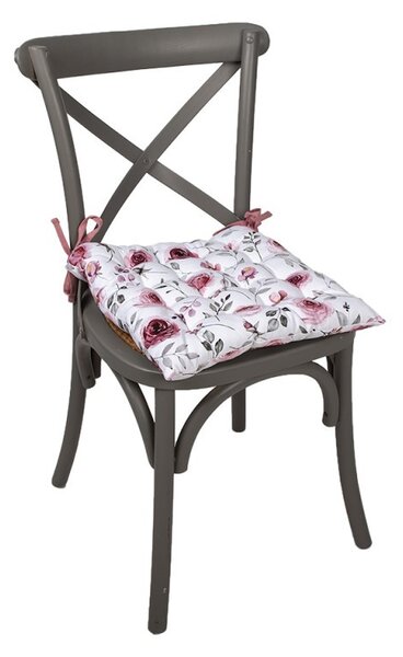 Bavlnený podsedák s ružami Rustic Rose - 40*40*4 cm - Clayre & Eef