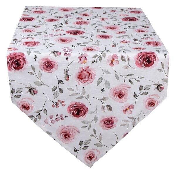 Bavlnený behúň na stôl s ružami Rustic Rose - 50*160 cm - Clayre & Eef