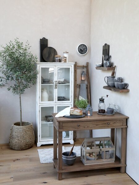 Hnedý obal na kvetináč s prúteným vzorom Corte - Ø 39*38cm - Chic Antique