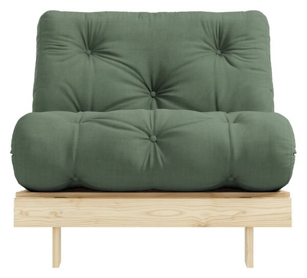 Rozkladacie kreslo so zeleným poťahom Karup Design Roots Raw/Olive Green