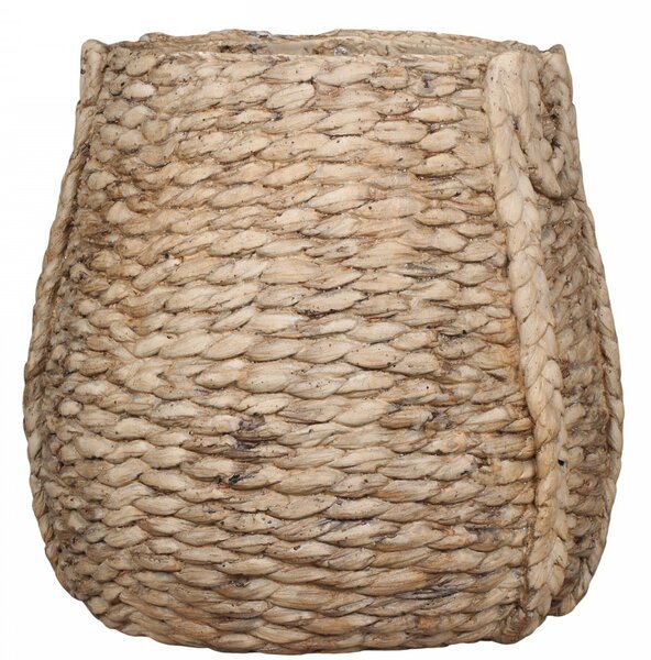Hnedý obal na kvetináč s prúteným vzorom Corte - Ø 39*38cm - Chic Antique