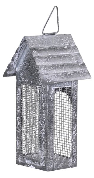 Sivá plechová antik lampáš domček Candle house - 8*6*16 cm - Chic Antique
