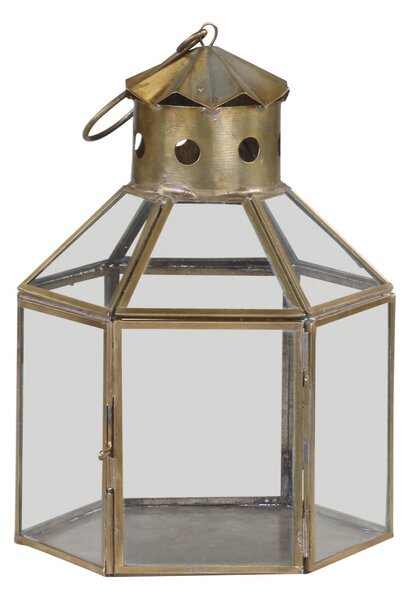 Bronzová antik kovová lampáš Churche - 16*14*22cm - Chic Antique