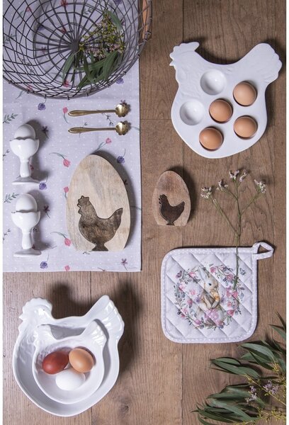 Béžová bavlnená utierka so zajačikom Happy Bunny - 50*70 cm - Clayre & Eef
