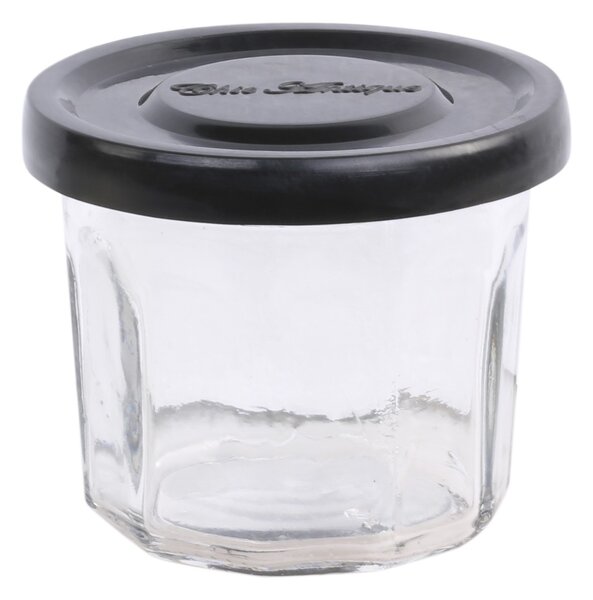 Sklenená dóza s čiernym viečkom French Jam - Ø 7,5*5,5 cm - Chic Antique