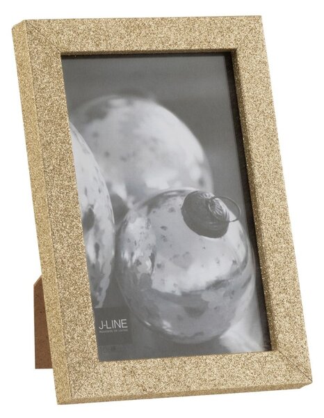 Zlatý dekoratívny fotorámik s flitrami Glitter - 12*1,5*17 cm / 10*15cm - J-Line by Jolipa
