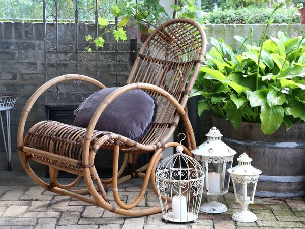 Prírodné ratanové hojdacie kreslo Old French - 58*106*100 cm - Chic Antique