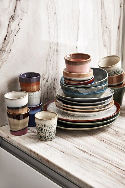 2ks béžový dezertný tanier 70s bark - Ø 22*2cm - HKLIVING