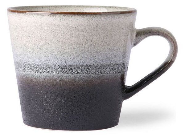 Čierny retro hrnček na Cappuccino 70s rock - 12 * 9,5 * 8,5 cm / 300ml - HKLIVING