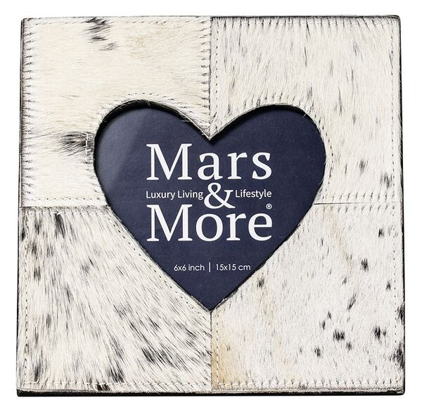 Kožený fotorámik hovädzej kože hnedá / biela - 22 * ​​17cm / 15 * 10cm - Mars & More
