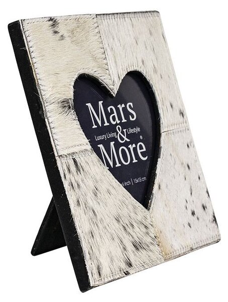 Kožený fotorámik hovädzej kože hnedá / biela - 22 * ​​17cm / 15 * 10cm - Mars & More