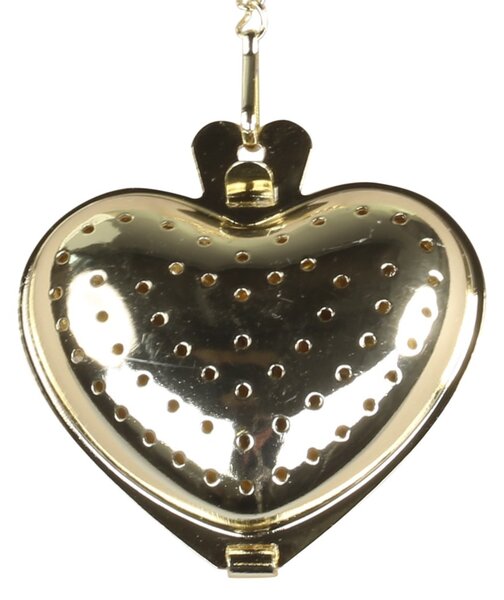 Zlaté sitko na čaj v tvare srdca Strainer tea - 5*1,5*5 cm - Chic Antique