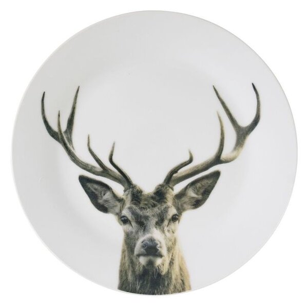 Porcelánový dezertný tanierik s jeleňom Red Deer - Ø19*2cm - Mars & More