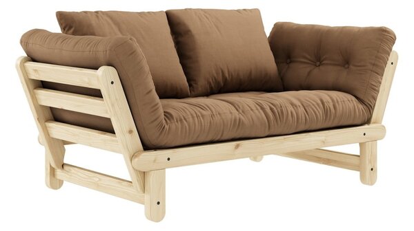 Rozkladacia pohovka s hnedým poťahom Karup Design Beat Natural/Mocca