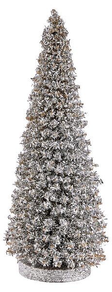 X-MAS Dekoračná jedľa trblietavá 28 cm - strieborná