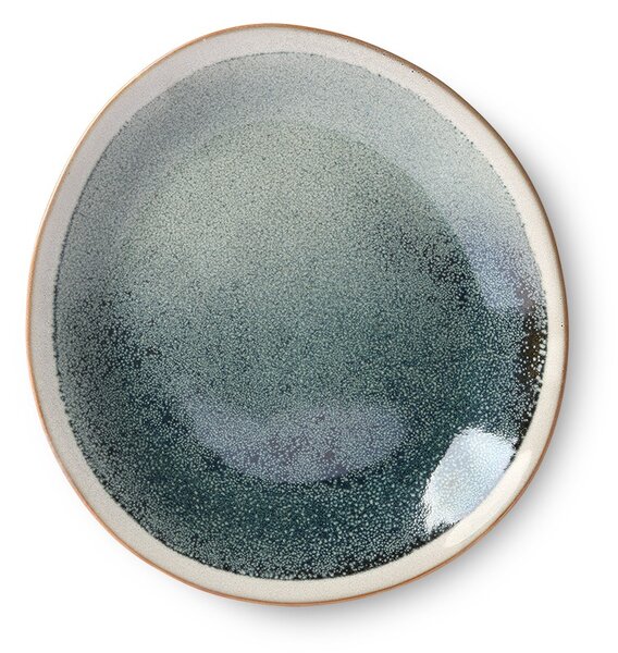 2ks hmlový zelený dezertný tanier 70s mist - Ø 22*2cm - HKLIVING